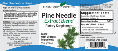 pine needle bottle 2oz label